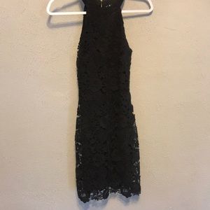 Black Body-con Prom Dress with Floral Detail